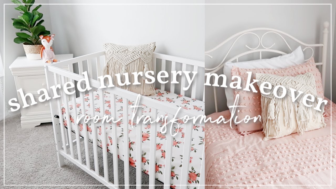 DIY NURSERY MAKEOVER | SHARED NURSERY TRANSFORMATION | BABY AND TODDLER SHARED ROOM IDEAS