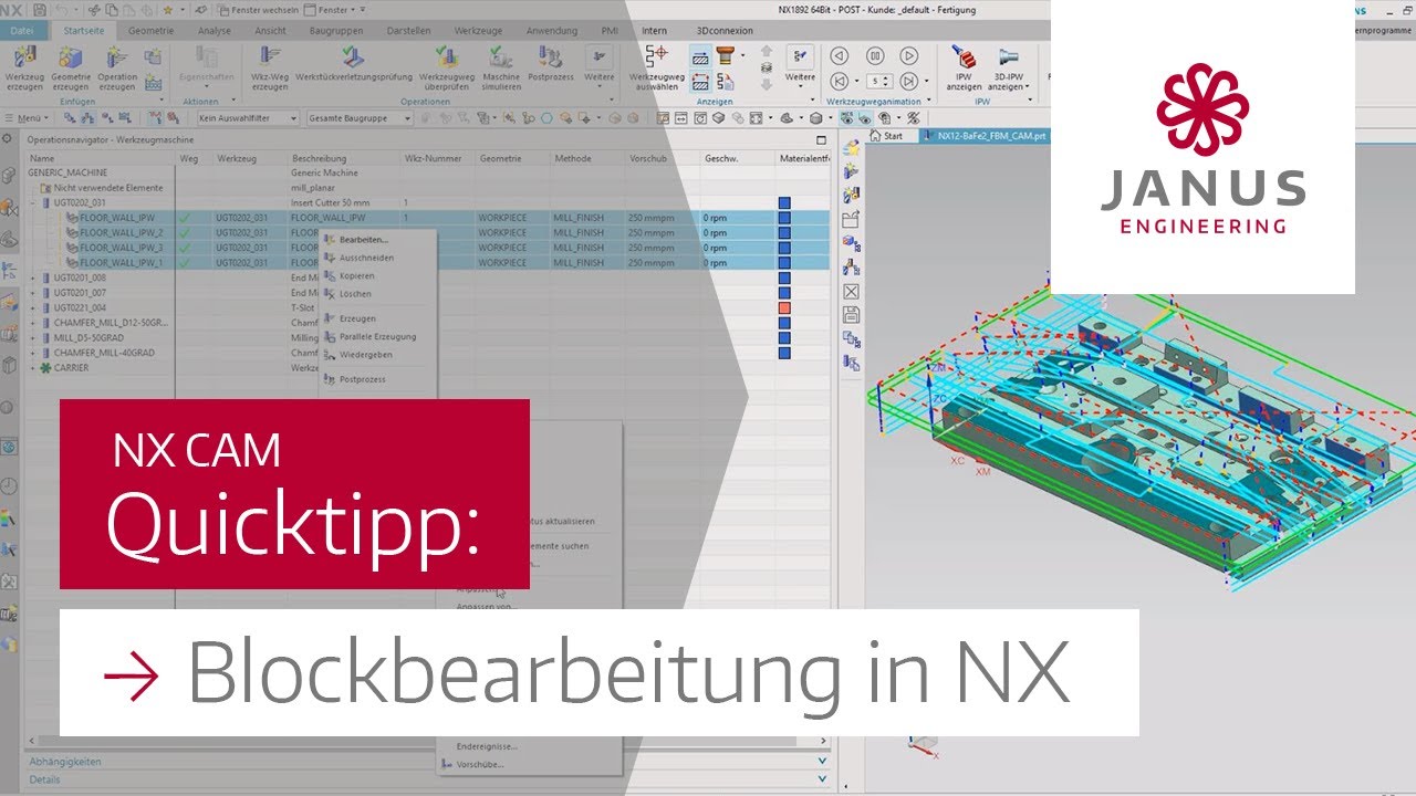 NX CAM Tutorial | &Auml;ndern Sie mehrere Operationen auf einen Schlag 🦾