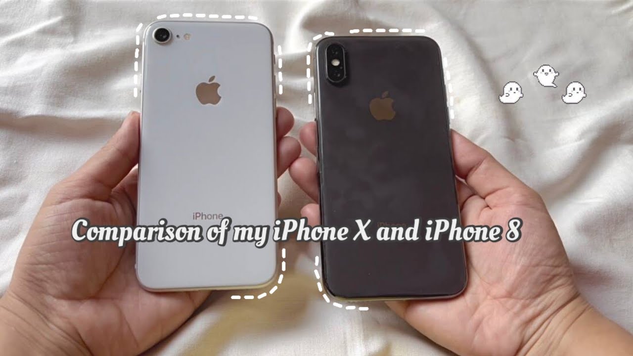 Comparison of my iPhone X and iPhone 8 in 2025 / aesthetic #iphonex #iphone8 #comparison #iphone