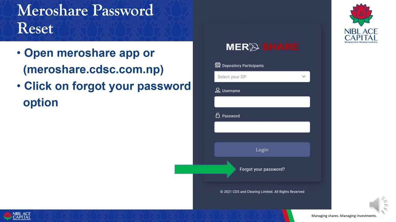 Meroshare Password Reset