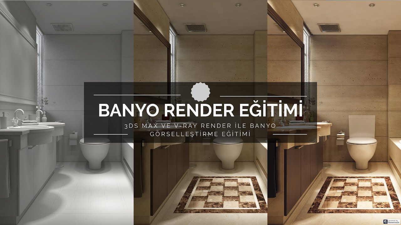 3ds Max ve V-Ray Render ile Banyo Render Eğitimi - Kaplama Dersi