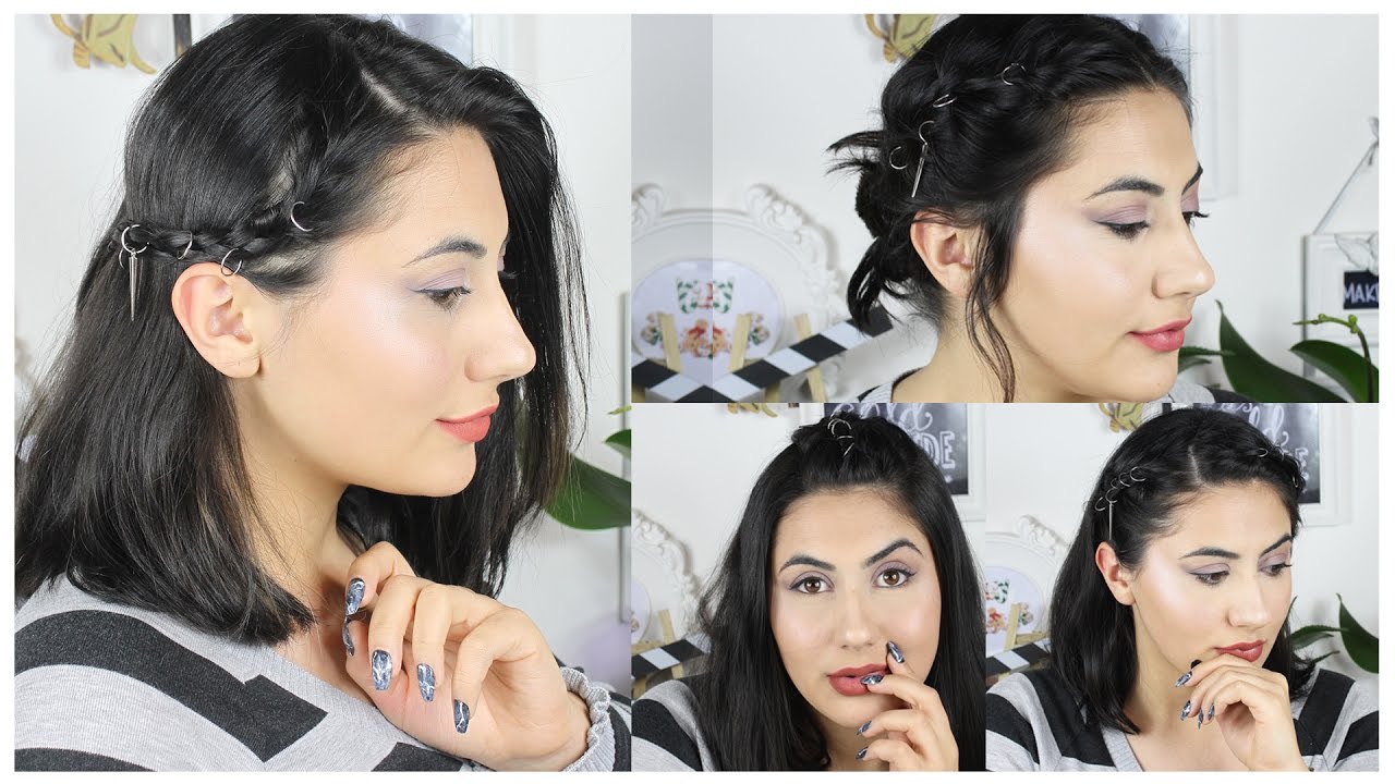 4 Çok Kolay Saç Modeli | Saç Küpesi ile
