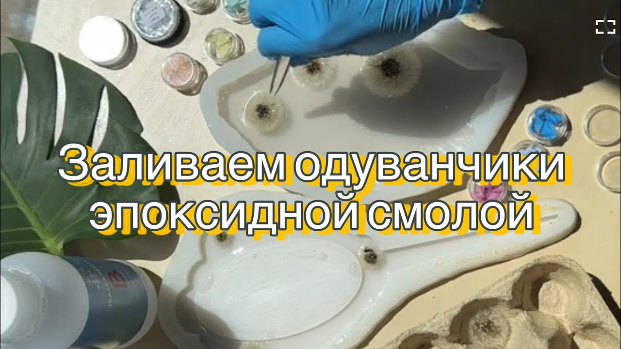 Одуванчики и сухоцветы в смоле, пошаговое видео