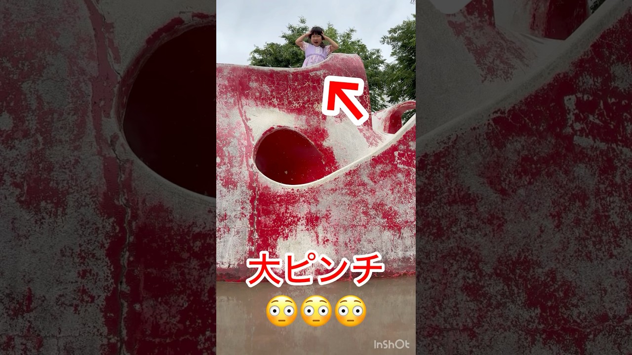 大ピンチ😭😭😭　#公園　#ピンチ　#大ピンチ　#海　#ここちゃん