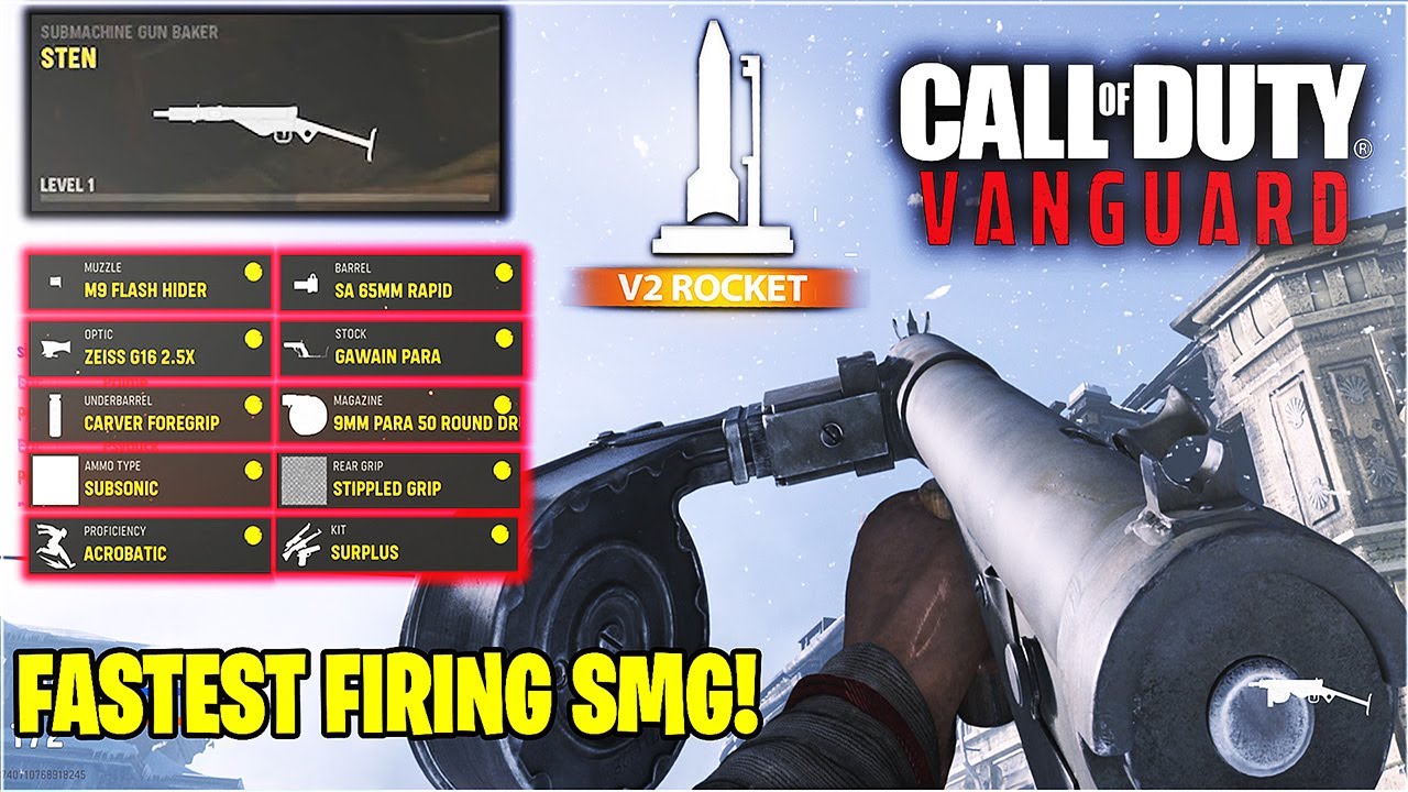 FASTEST FIRING SMG! RAPID FIRE STEN CLASS is OVERPOWERED on VANGUARD (Best Sten Class Setup Loadout)