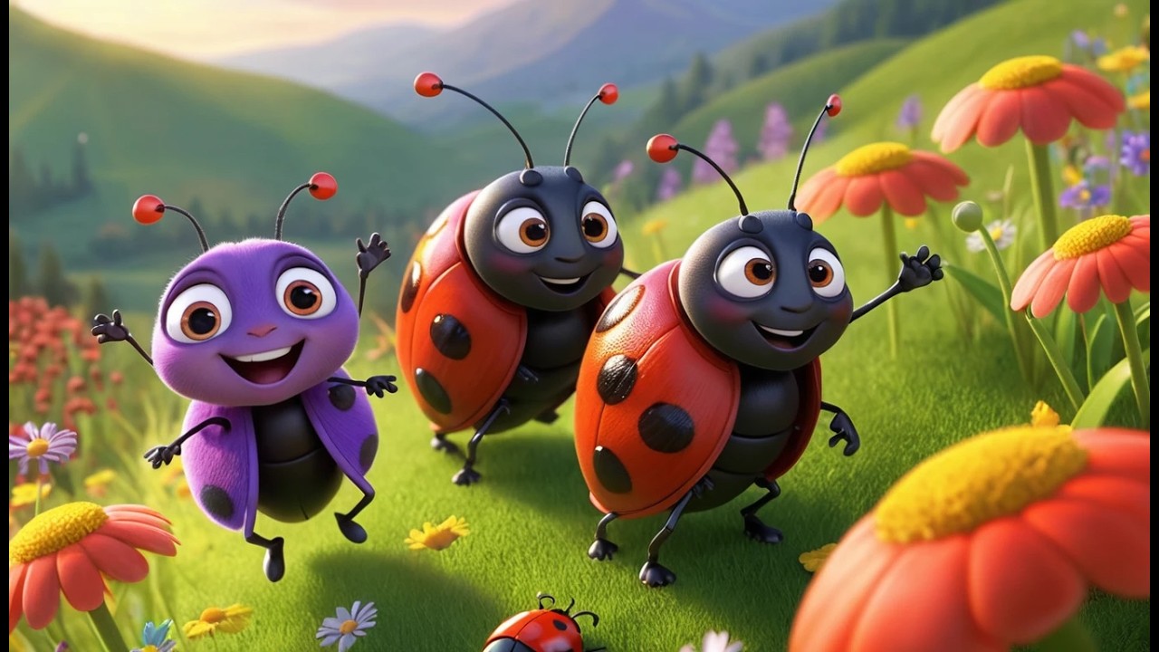 Cinco Pequeñas Mariquitas Vuelan Vuelan | Canciones de Insectos y Naturaleza para Niños