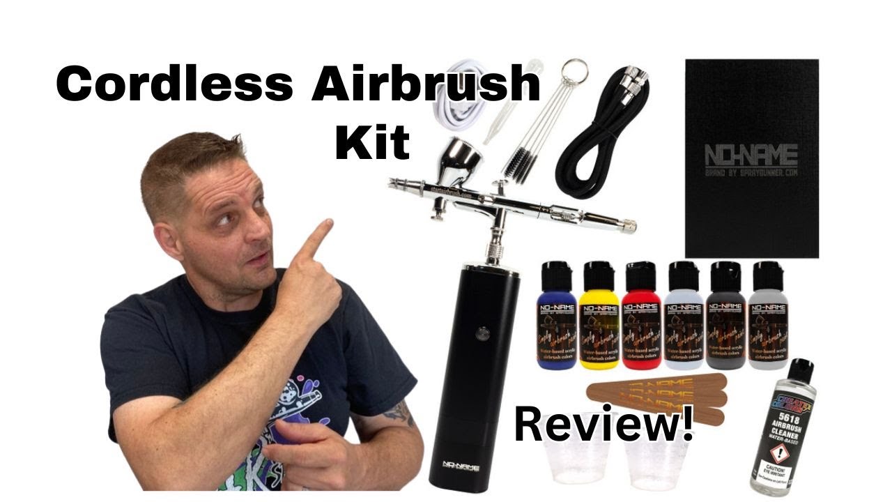 No name cordless airbrush compressor review!  Portable power!