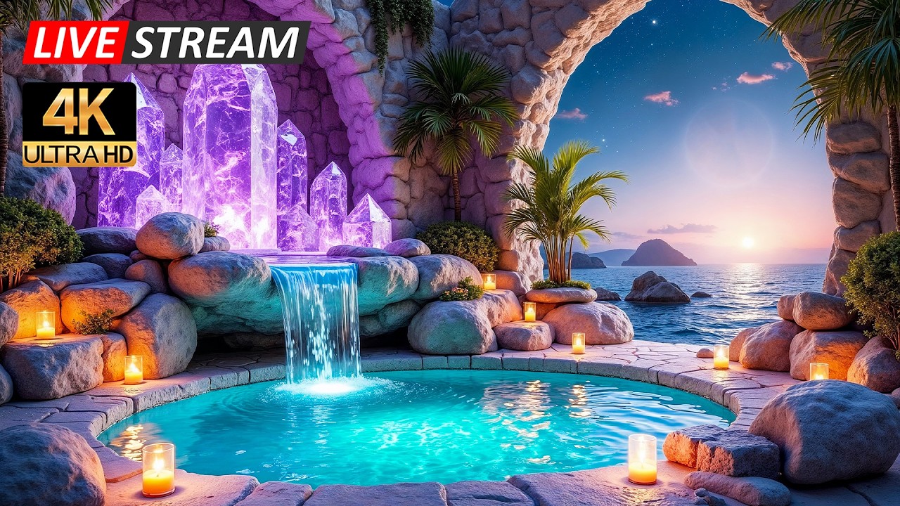 Healing Piano in a Waterfall Landscape 🌿 Gentle Water Sounds for Calm Focus & Inner Peace | NO ADS