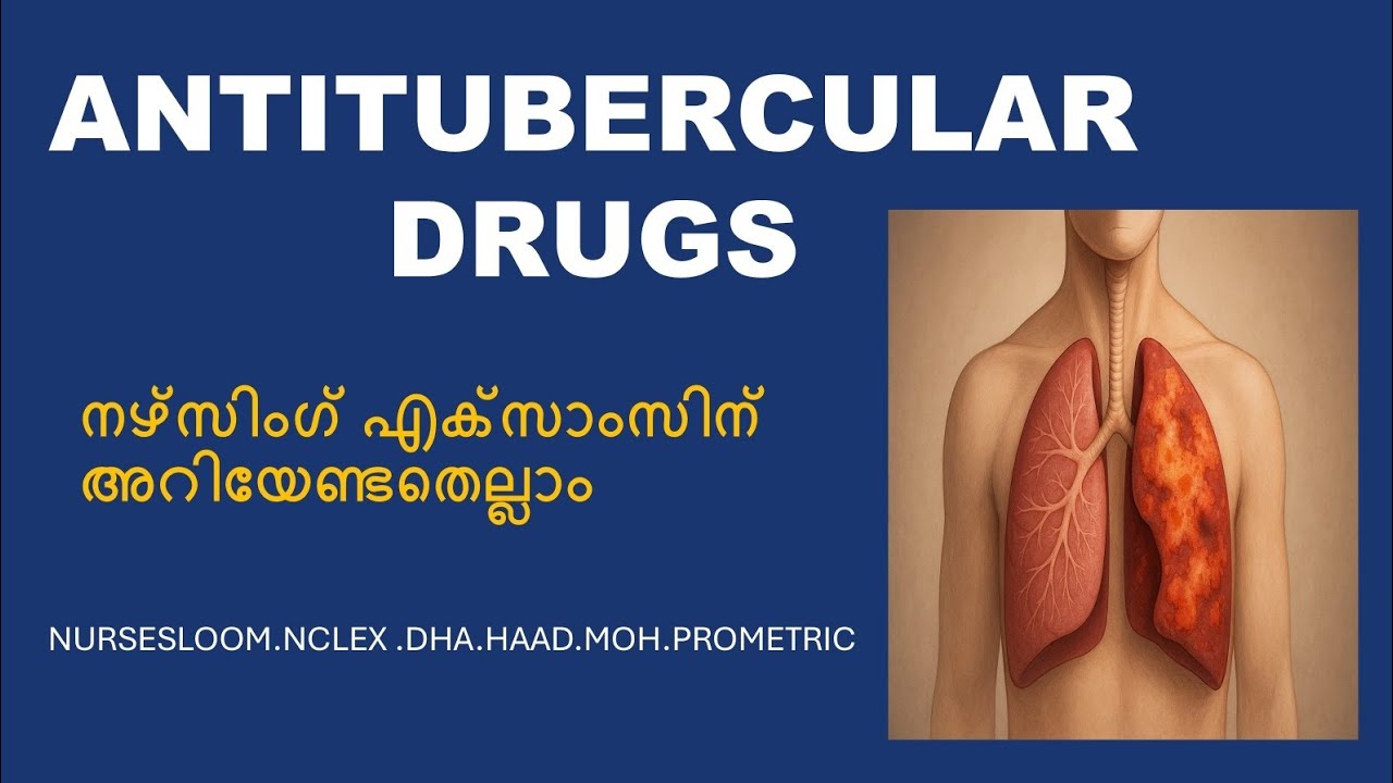 Antitubercular Drugs | TB Medicines & Side Effects | TB മരുന്നുകൾ #nclex #moh #dha #haad #prometric 