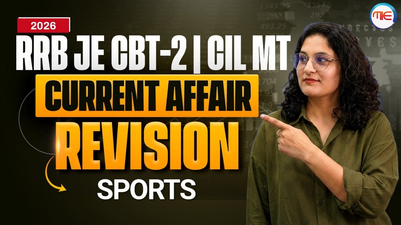 RRB JE CBT-2 & CIL MT 2026 | Current Affairs Revision: SPORTS | by preeti mam