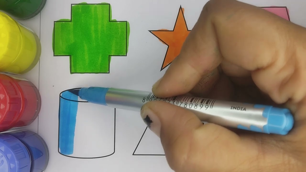 Shapes drawing for kids, Learn 2d shapes, colors for toddlers | Educational video