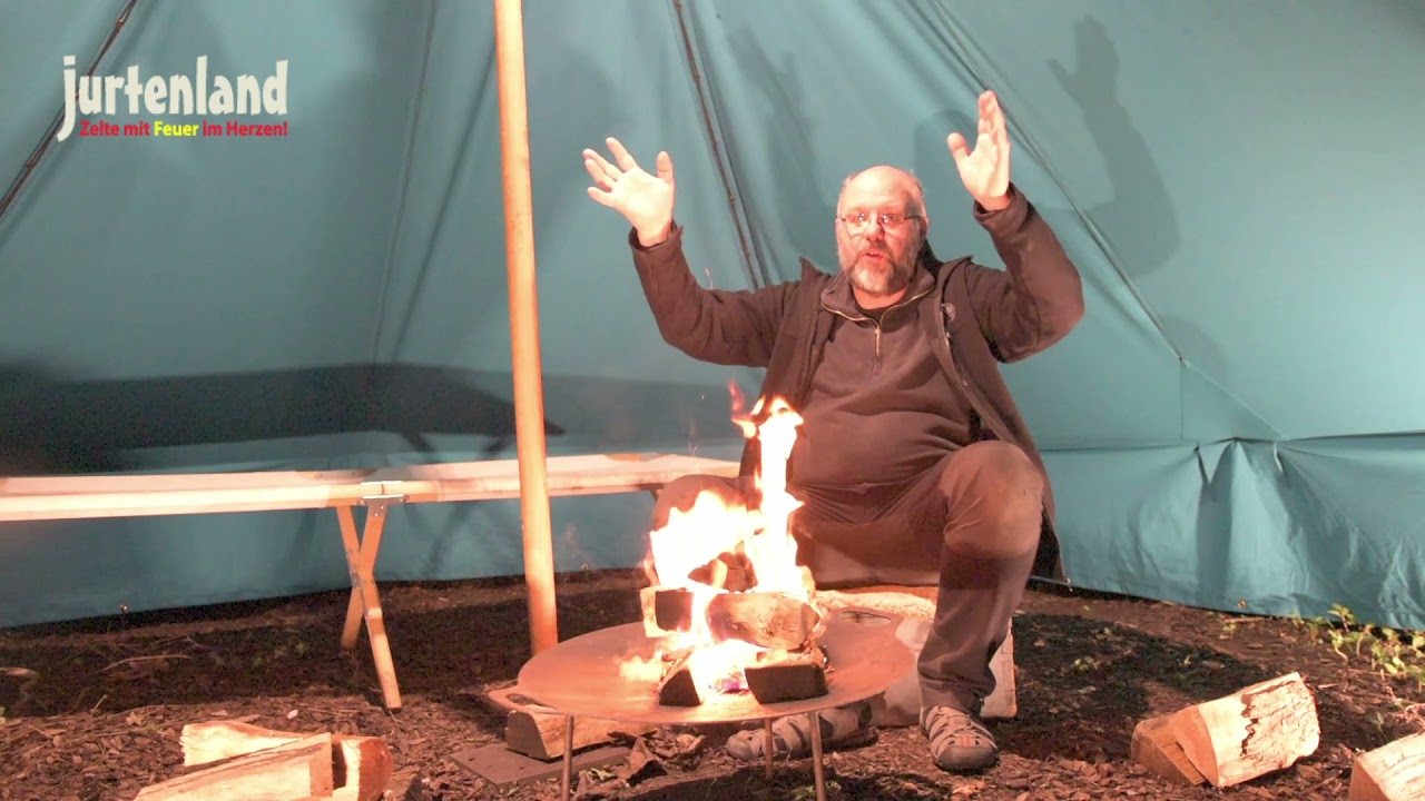 Feuer in der Kohte - Hot Tent - Winter Camping - Feuer im Zelt - Jurtenland