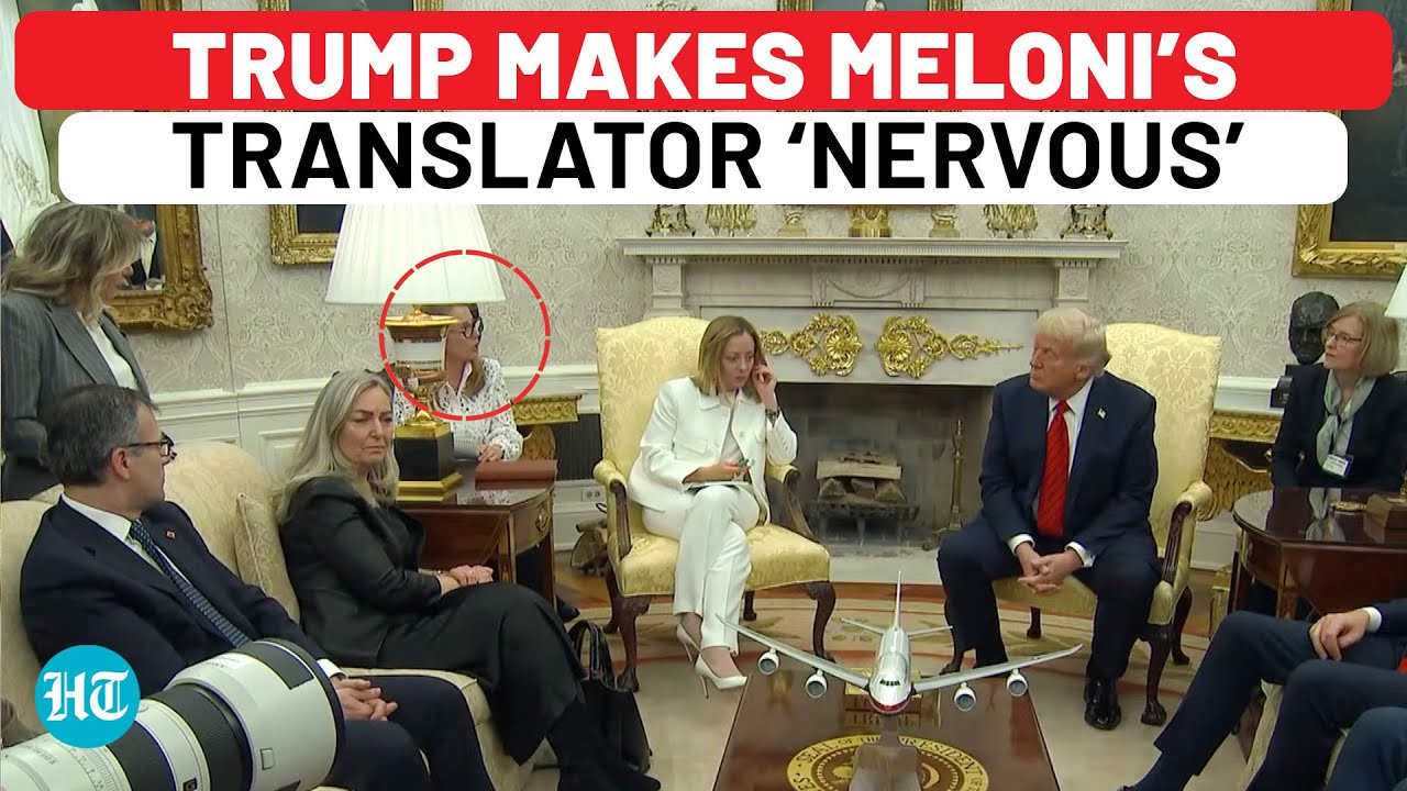 На камеру: переводчица Мелони неуклюже отвечает на просьбу Трампа высказаться по поводу НАТО, Зел...
