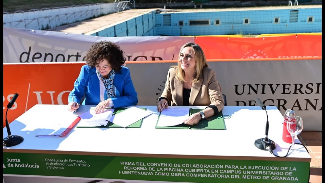 Junta y Universidad de Granada firman el convenio para reformar la piscina del campus de Fuentenueva