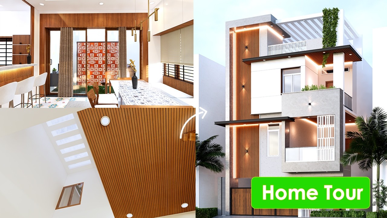 2.95 சென்ட்டில் அழகான 3BHK வீடு🏠 30*45 House plan I 1300 Sq.ft I I South Facing Plot | Duplex house