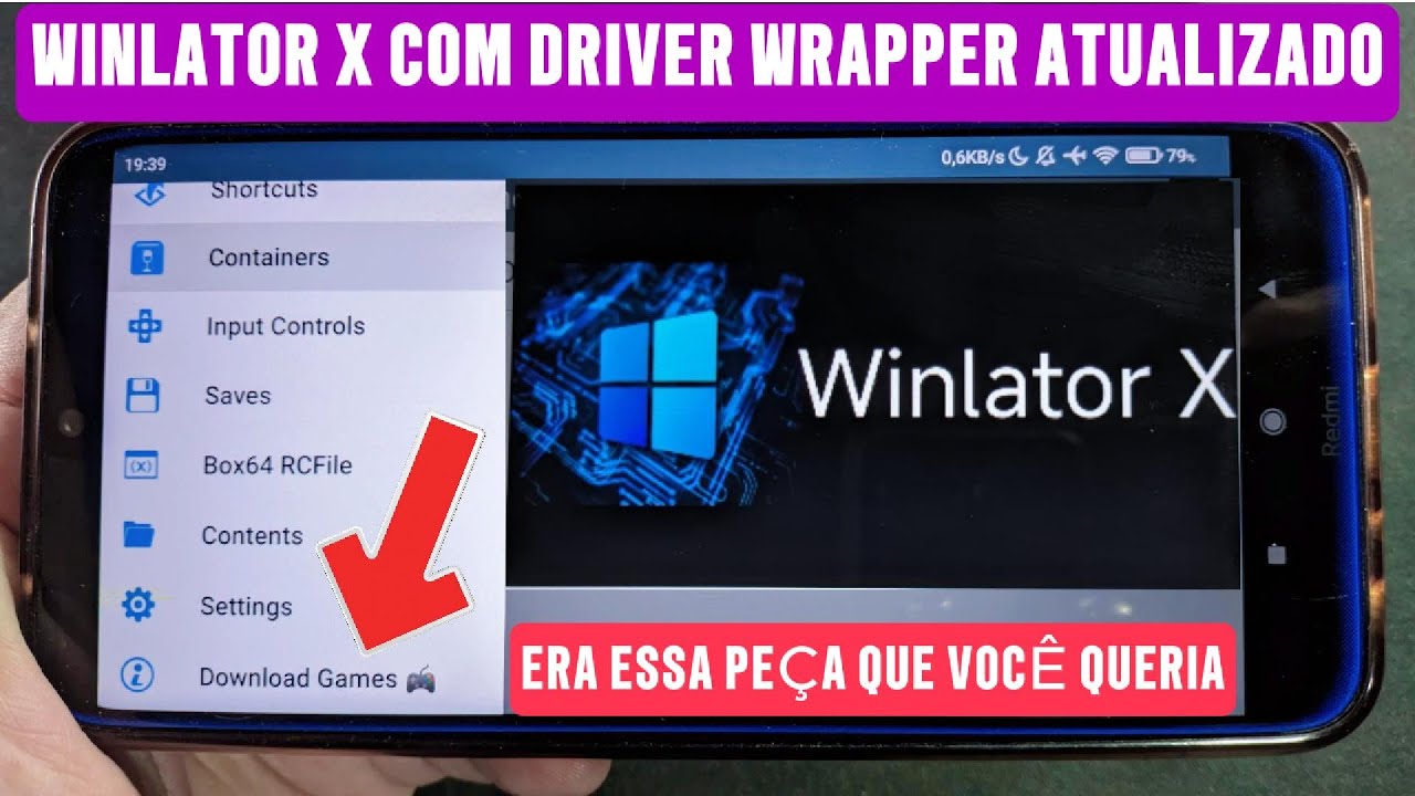 WINLATOR X INSTALE JOGOS DIRETO DO APP E MODO DESEMPENHO INSANO COM DRIVER WRAPPER BIONIC!