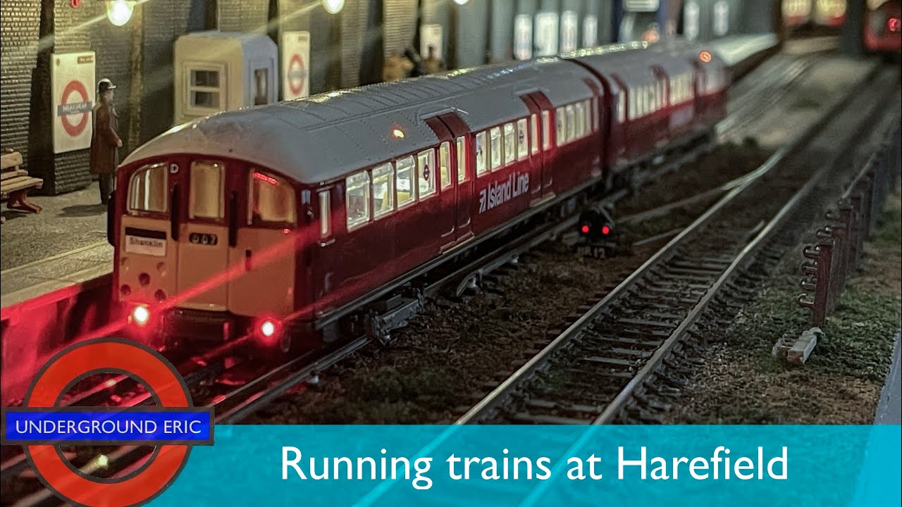 Model London Underground running session - Train spotting at Harefield - OO gauge DCC sound railway