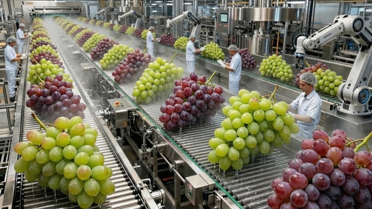 Inside a Modern Raisin Factory: From Fresh Grapes to Dried Raisins (Full Process)