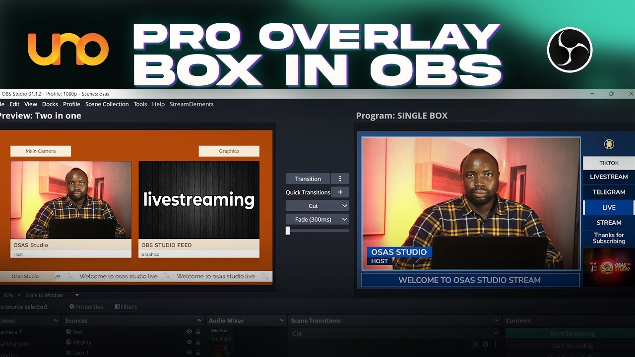 How to Create a PROFESSIONAL Overlay Box in OBS Studio - Overlays.UNO (EASY!)