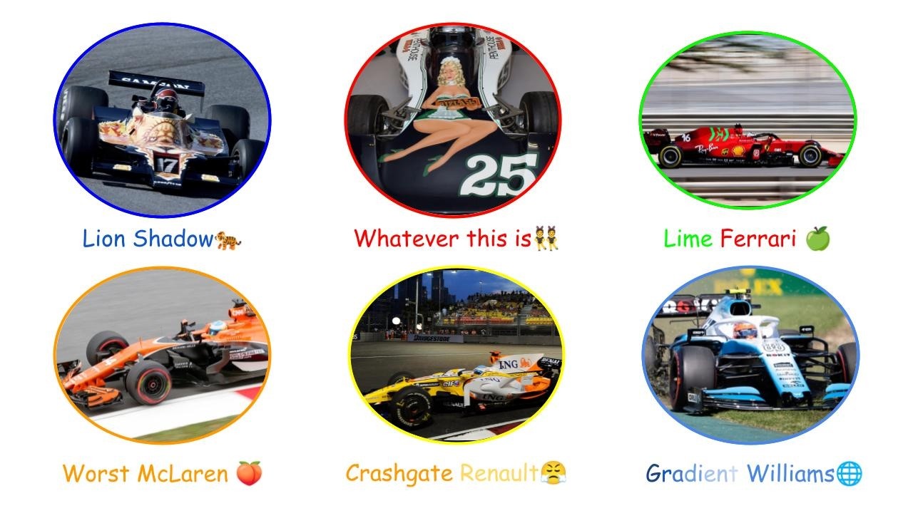 What is every F1 team's worst livery?