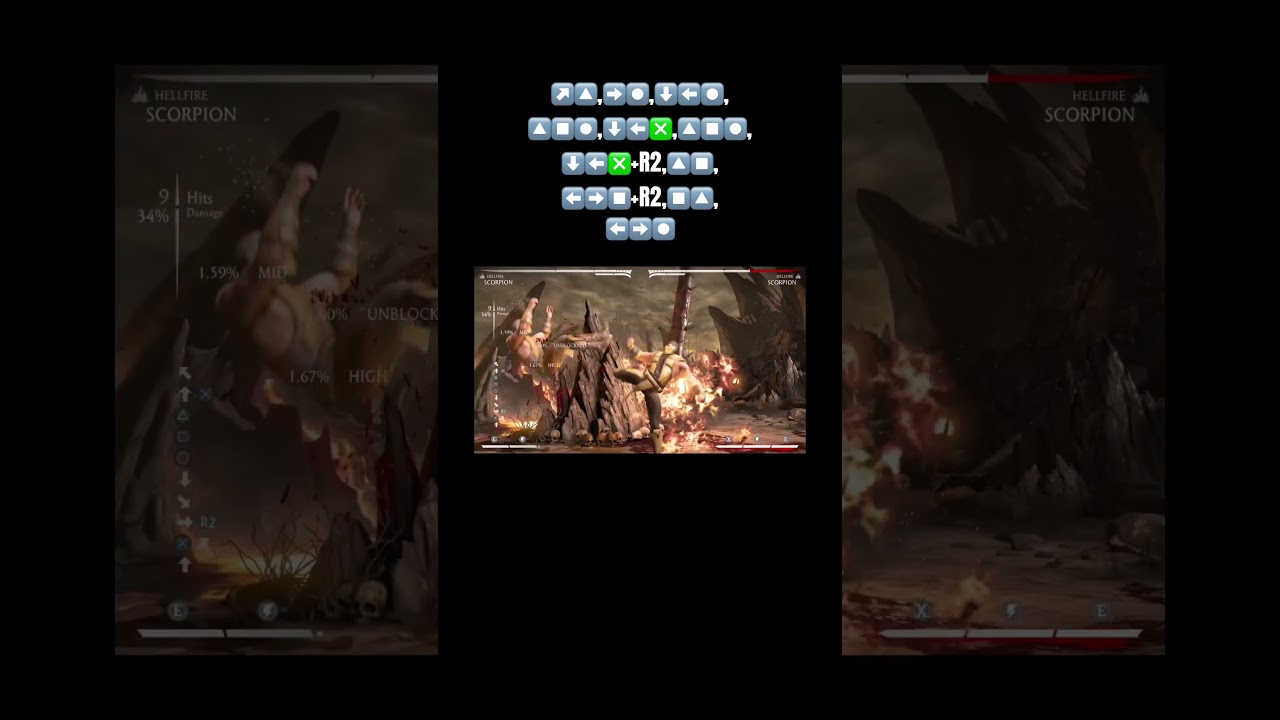 How to do a very large Scorpion kombo #howto #scorpion #mkx #mortalkombatx #mk1scorpion #shorts