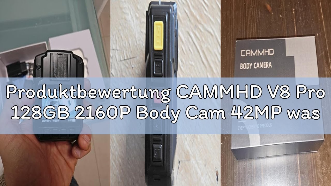 Produktbewertung CAMMHD V8 Pro 128GB 2160P Body Cam 42MP wasserdicht Loop-Aufnahme 2 * 2200mAh Batte