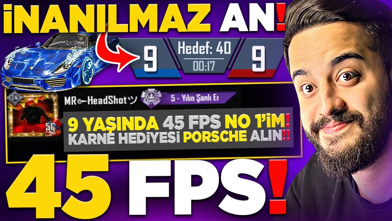 TAKDİR ALMIŞ 45 FPS OYUNCUYA YENİLİRSEM PORSCHE ALIYORUM! İNANILMAZ JOISTICK! PUBG Mobile