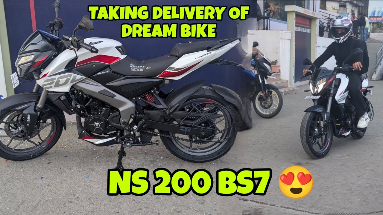TAKING DELIVERY OF DREAM BIKE || NS 200 BS7 || WHITE COLOUR || 