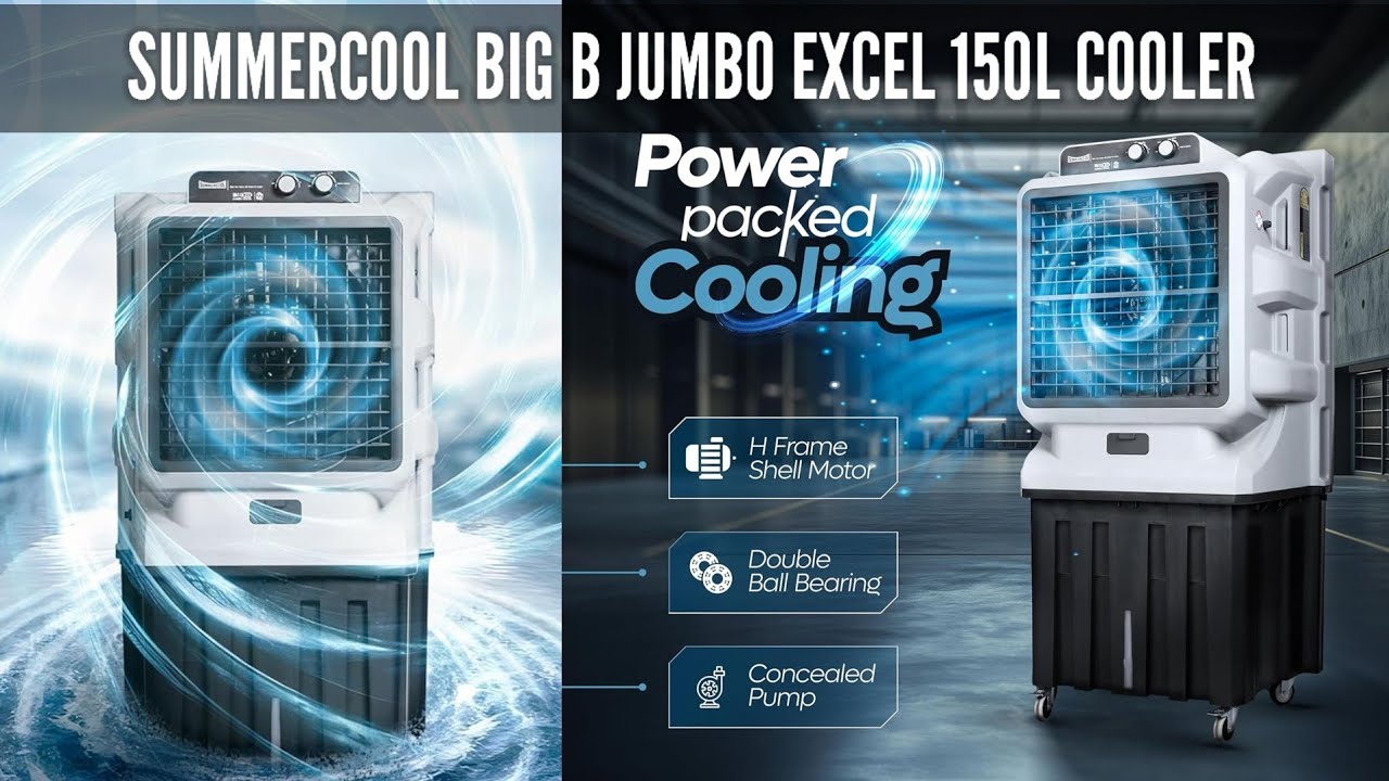 Best Air Cooler for Home, Office & Outdoor Use | SUMMERCOOL BIG B JUMBO EXCEL 150L | 5 Star Rated