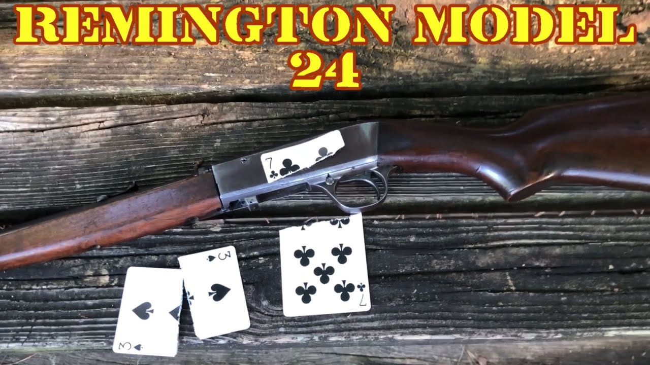 Splitting playing cards with the Remington model 24, 22 shorts