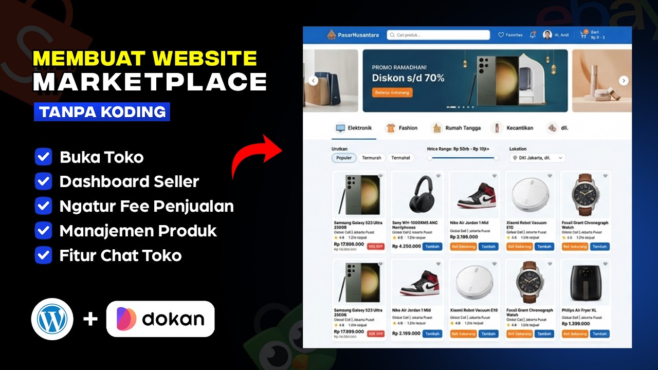 Cara Bikin Marketplace Sendiri (Tanpa Koding) - WordPress + Dokan