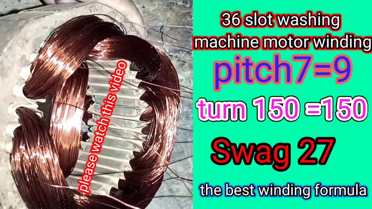 How to 36 slot washing machine motor winding/ washing machine motor wind Karne Ka Tarika/ Hindi Urdu