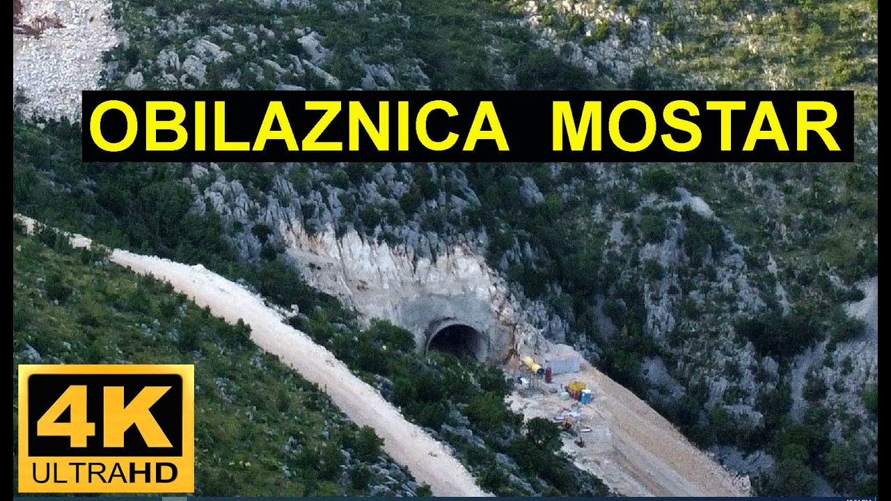 Obilaznica Mostar i probijanje tunela Novi. Snimak dionice iz drona. Juni 2023.