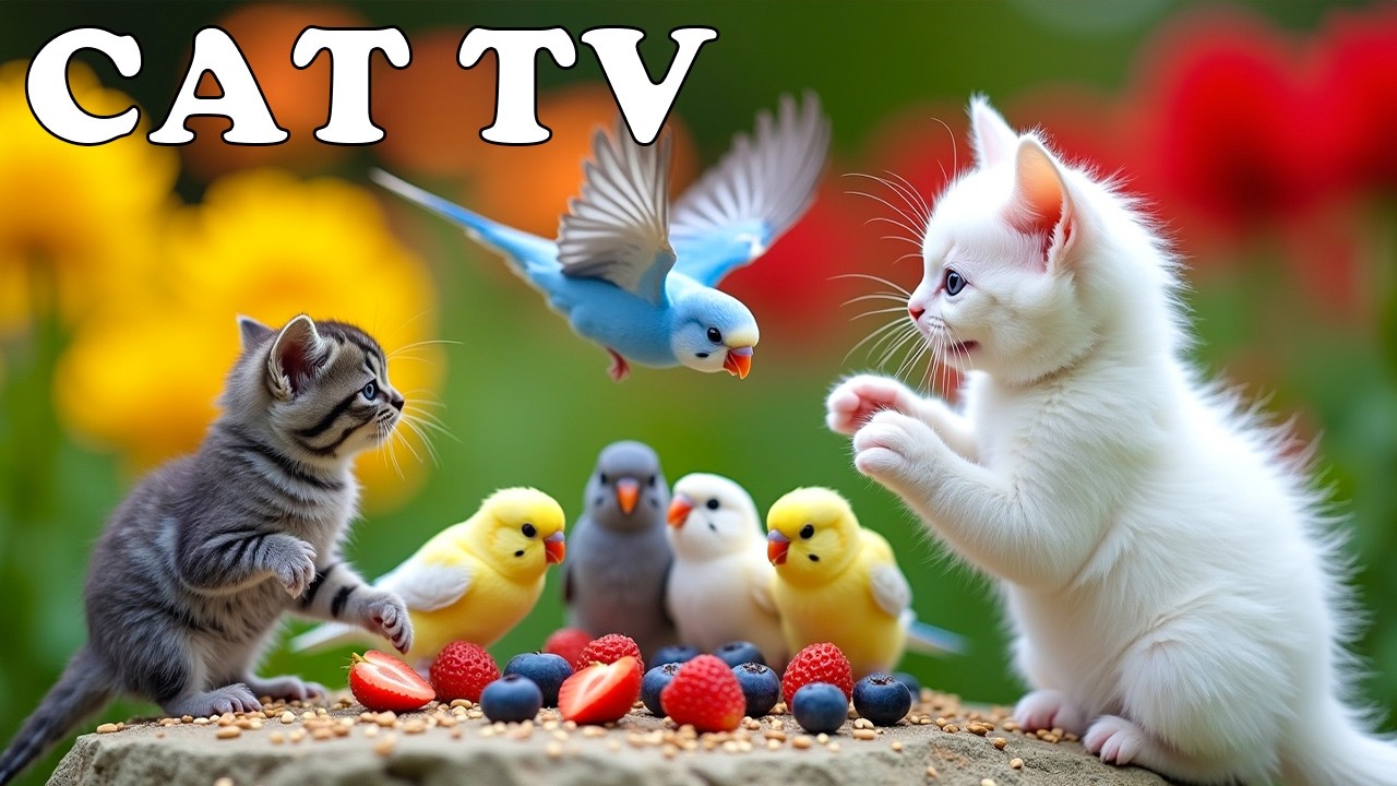 BEST FOR CAT😻 Cute Birds Guarding Their Favorite Seed🐦 CAT TV Soothe Cat's Anxiety & Boredom Busting