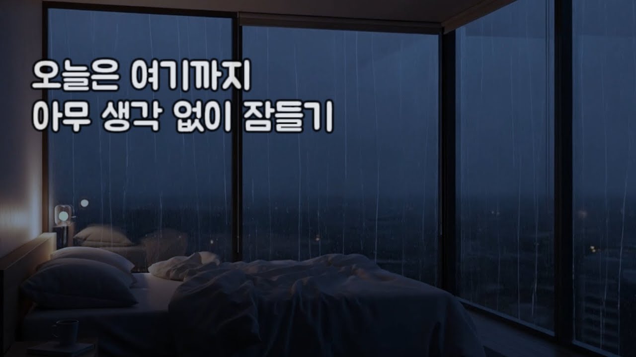 비 오는 밤, 아무 생각 없이 잠들기 #잠잘때듣는소리 #불면증완화