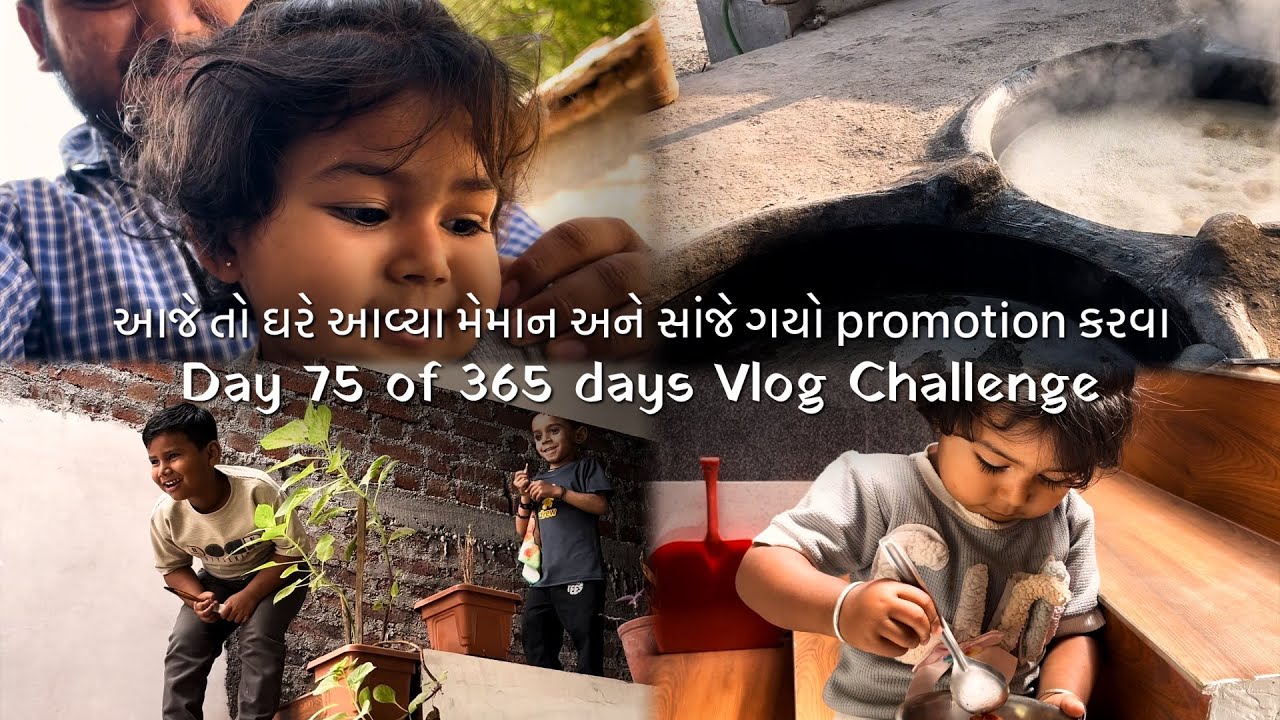 આજે તો ઘરે આવ્યા મેંમાન અને સાંજે ગયો promotion reel શૂટ કરવા Day 75 of 365 days vlog challenge 