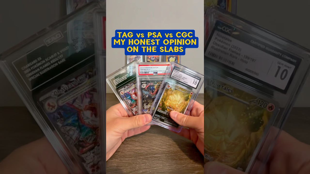 Сравнение моих блоков TAG, PSA и CGC #pokemon #pokemontcg #pokemoncommunity #TAG #PSA #CGC