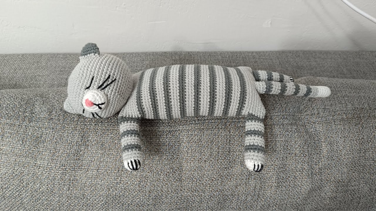 UYKUCU KEDİ yapılışı part 1  ayaklar ve kuyruk #knitting #amigurumicroche #keşfetedüş