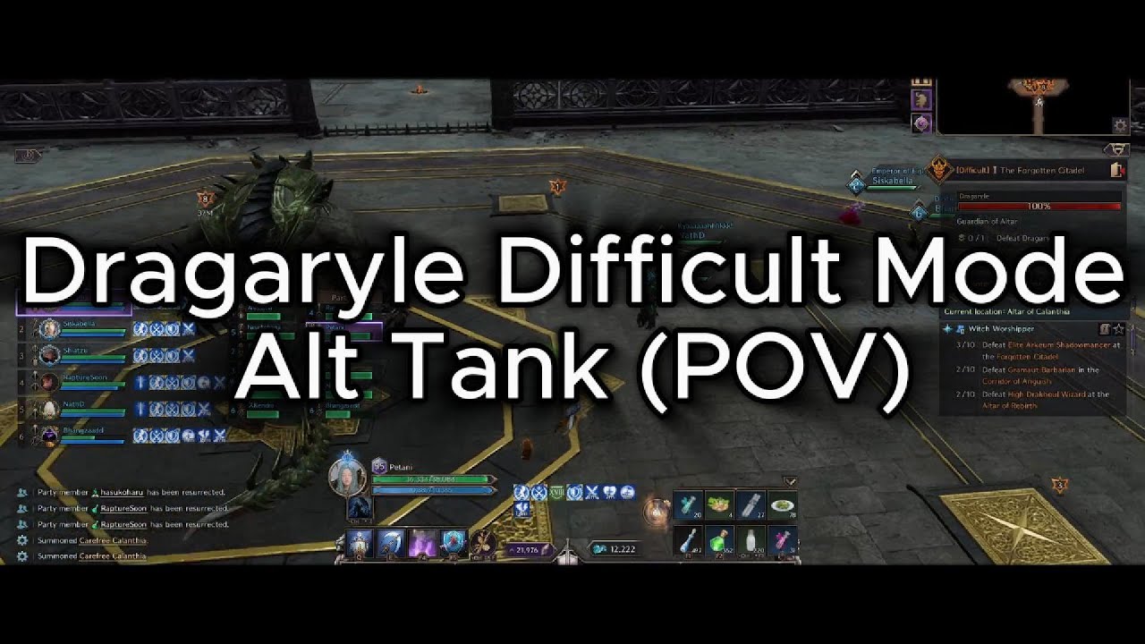 Dragaryle Hard Mode (New Cheese) | Alt Tank POV | Throne and Liberty