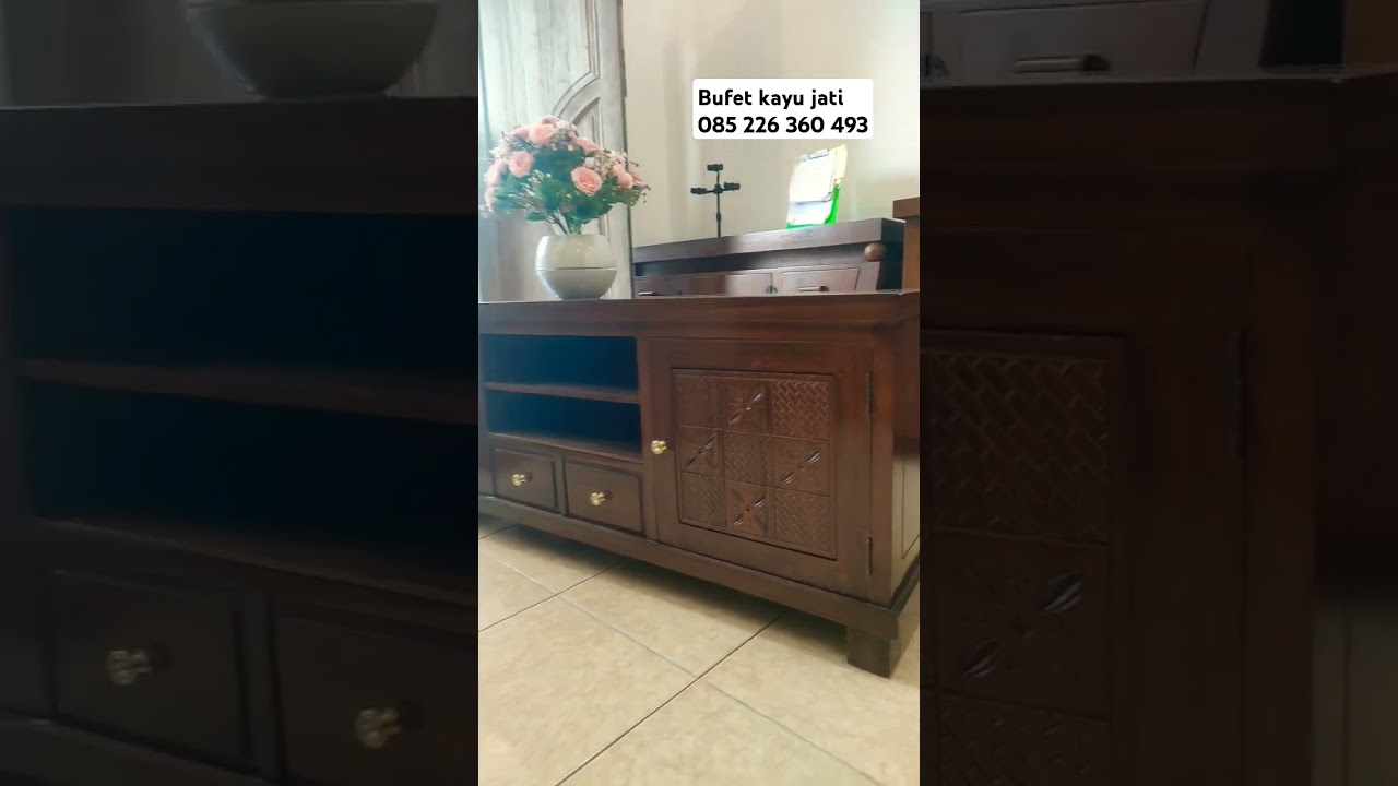 Bufet jati meja kabinet