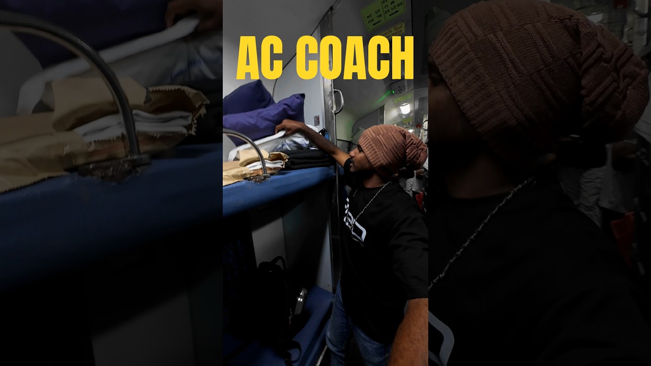 AC coach🤷🏻 #train #trainjouney #actrain #solotravel #traveller #travelvlog #teluguvlog #vlogsvideo