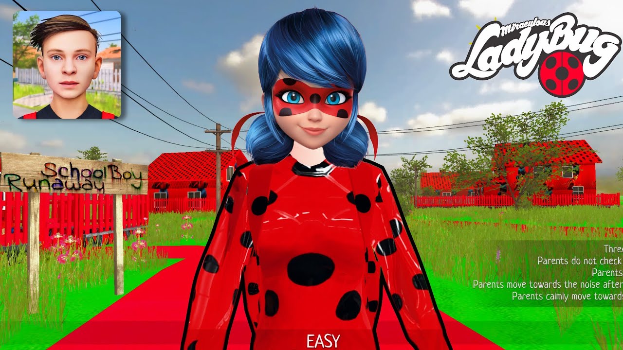 Schoolboy Runaway in Miraculous Ladybug & Cat Noir | Andrew is Ladybug & Galya is Cat Noir