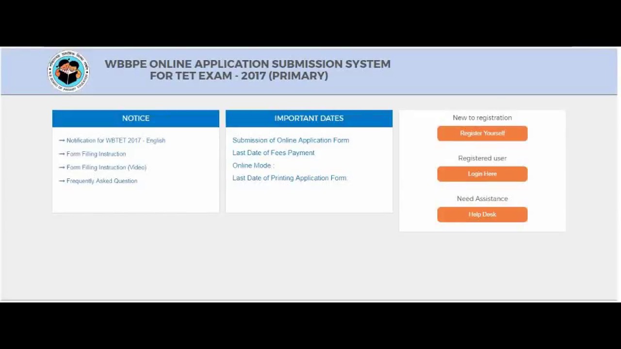 WBTET 2017 Form Online Filling Instruction
