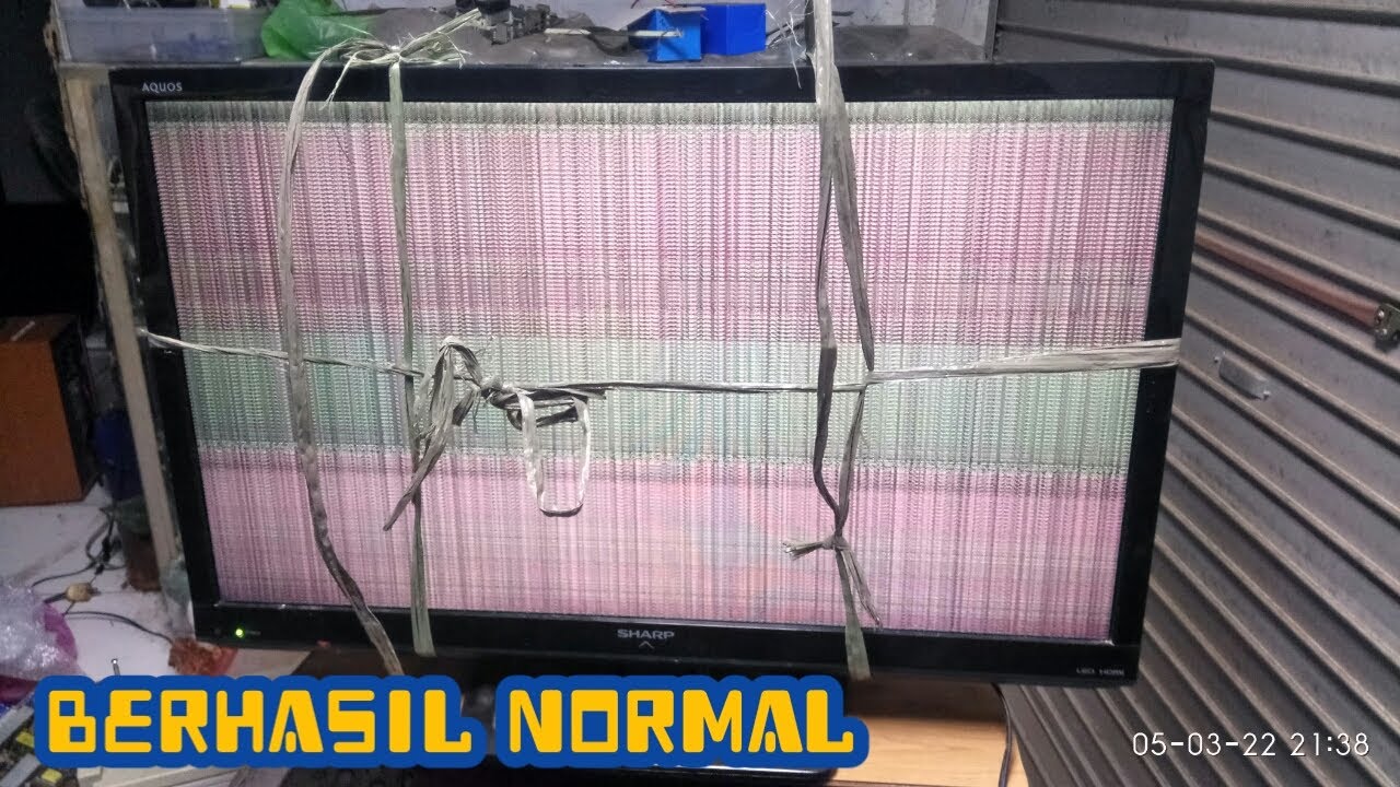 VLOG#CARA MEMPERBAIKI TV LED SHARP LC32LE170I LAYAR BERGARIS