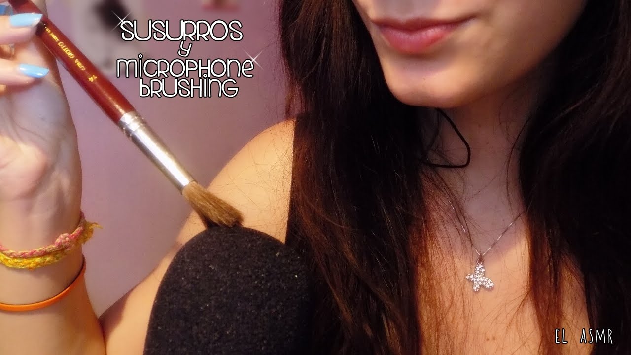 ♡ ASMR español ♡ Susurros suaves y Microphone brushing