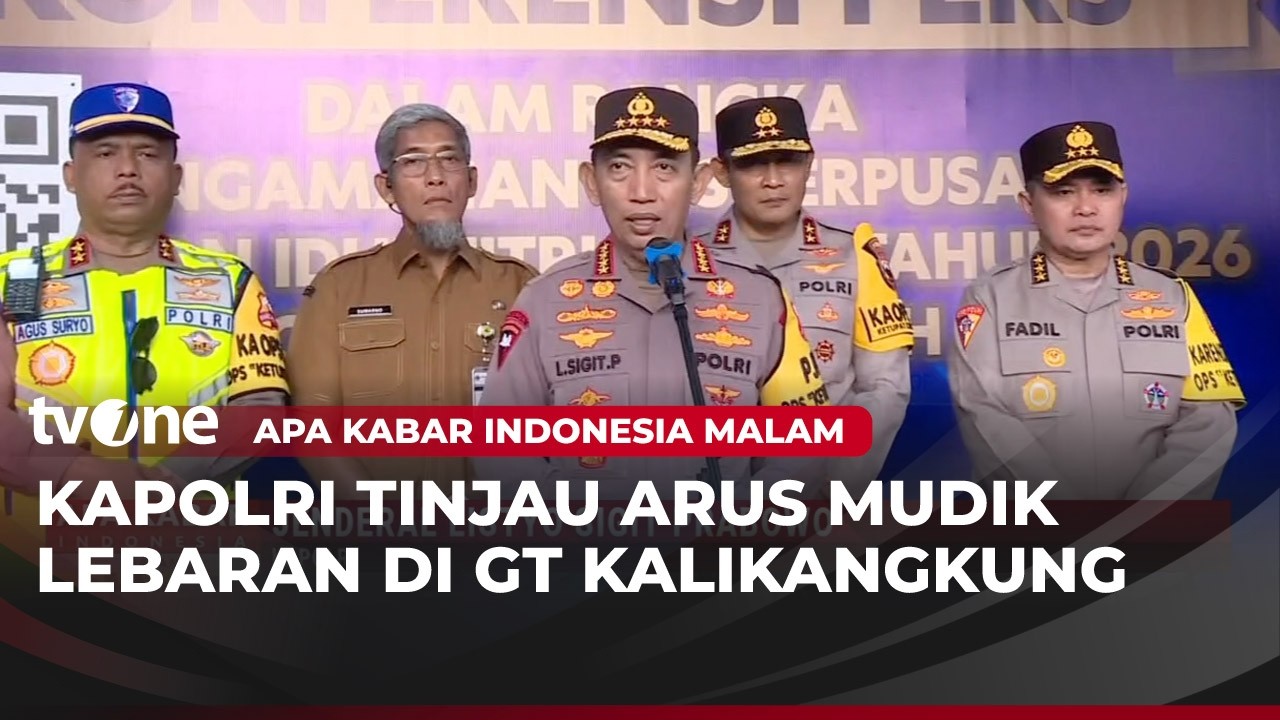 Kabar Mudik 2026, Kapolri Tinjau Arus Mudik Lebaran di GT Kalikangkung | AKIM tvOne