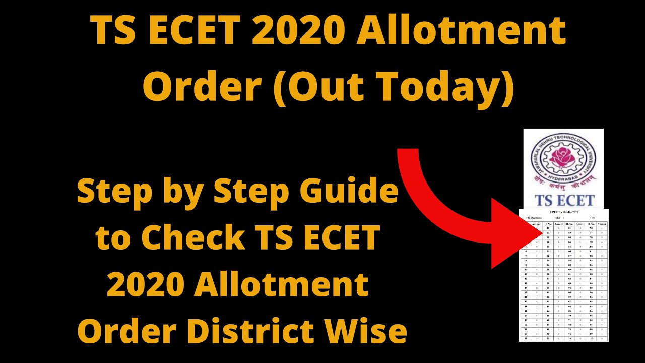 TS ECET 2020 Allotment Order (Out Today) - How to Check TS ECET 2020 Allotment Order District Wise
