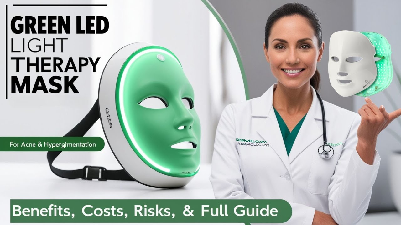 Green LED Light Therapy Mask for Hyperpigmentation Benefits, Risks & How to Use#greenlighttherapy