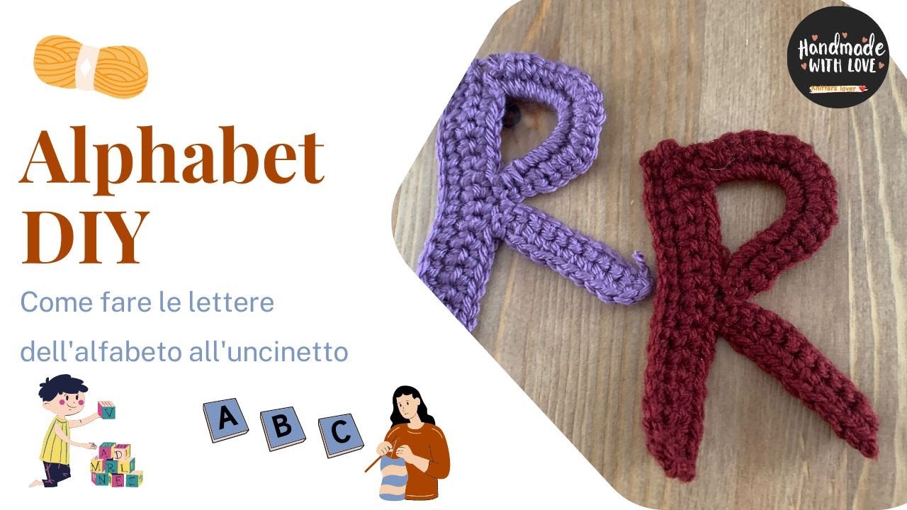 DIY How to crochet Alphabet : Letter R🧶🧶🧶(ENG-ITA)