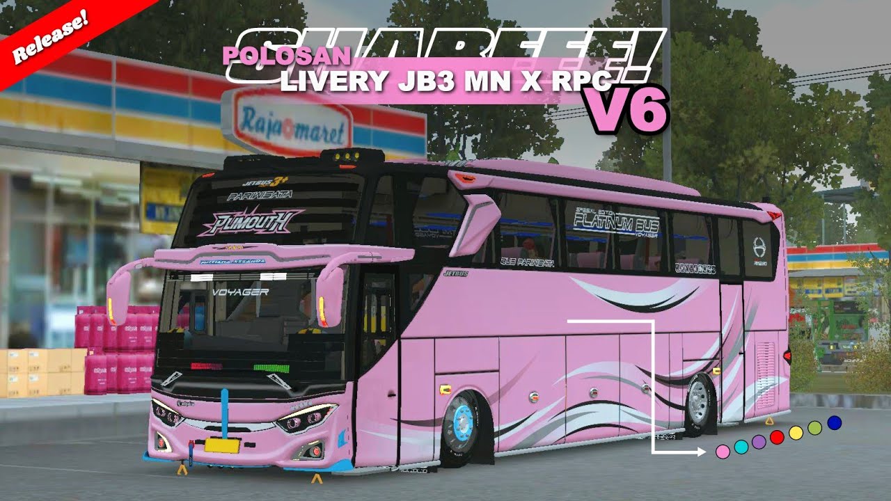 RELEASE ‼️ LIVERY POLOSAN JB3 MN X RPC || V6 BANYAK VARIAN WARNANYA😍 BUS SIMULATOR INDONESIA